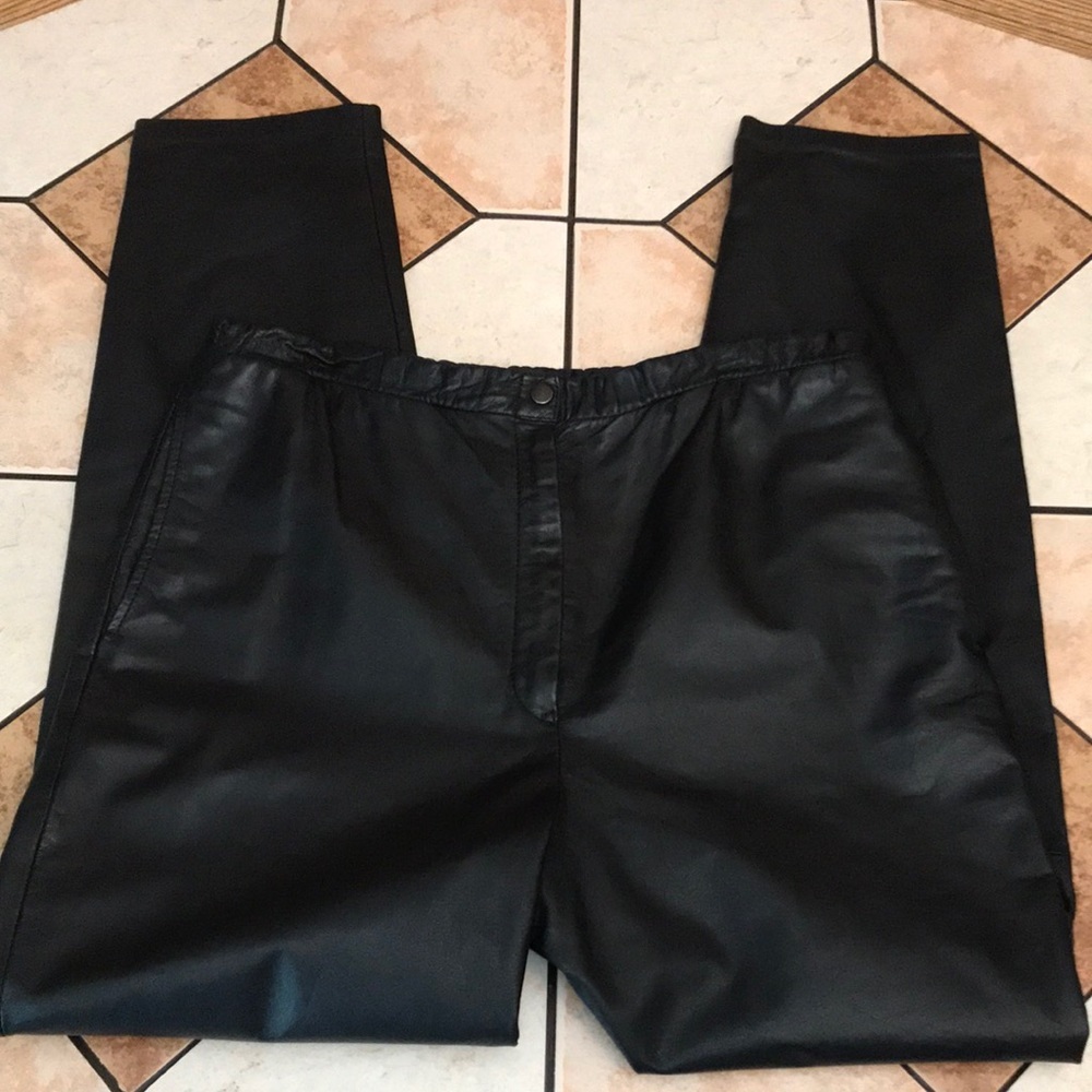 Vintage Pia Rucci 90s Black Leather Pants, High Waisted size small 30” ladies